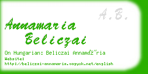 annamaria beliczai business card